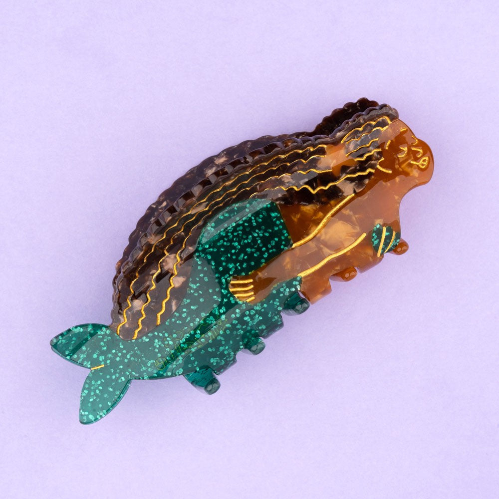 Green Mermaid Hair Claw