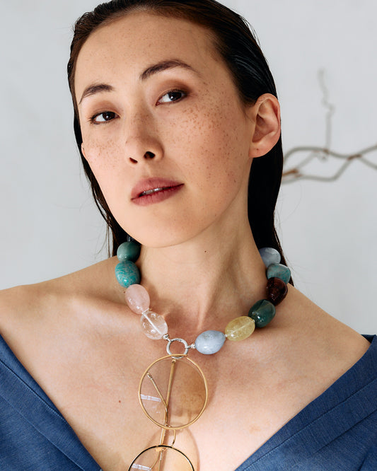 The Depth of Earth II – Natural Gemstone Glasses Necklace