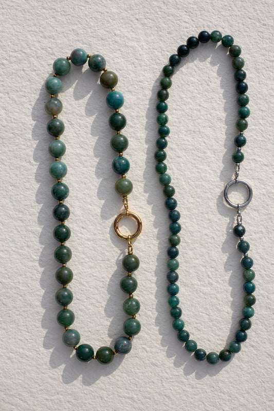 The O Necklace | Indian Agate Small Ball Ball | Glasses Holder