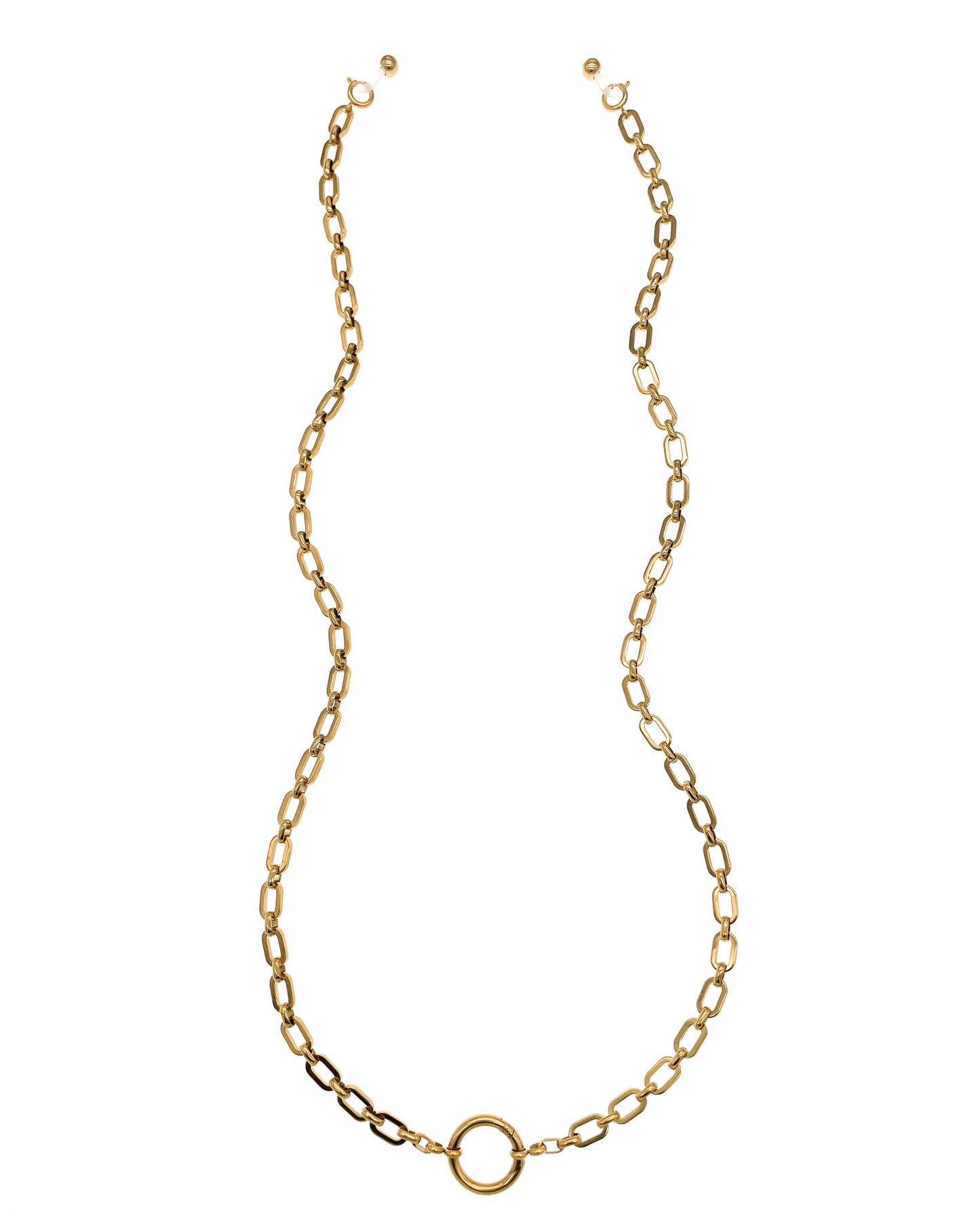 Athena - Flat Oval Convertible Glasses Chain Necklace