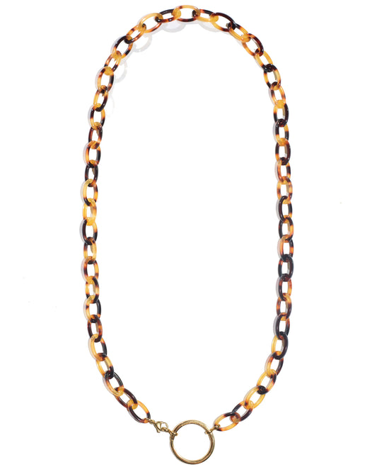 The O Acetate Glasses Necklace| Warm Tortoiseshell