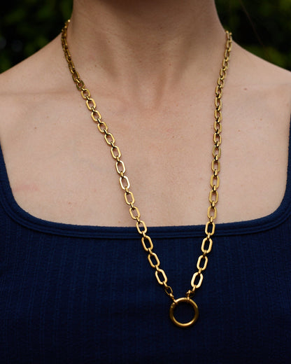 Athena - Flat Oval Convertible Glasses Chain Necklace