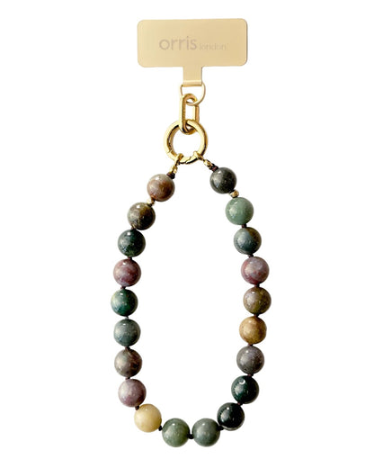 Indian Agate Phone Strap with Connecting Card