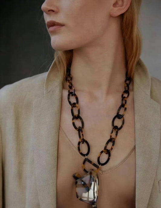 Collier D Original | Écaille de tortue | Collier à lunettes
