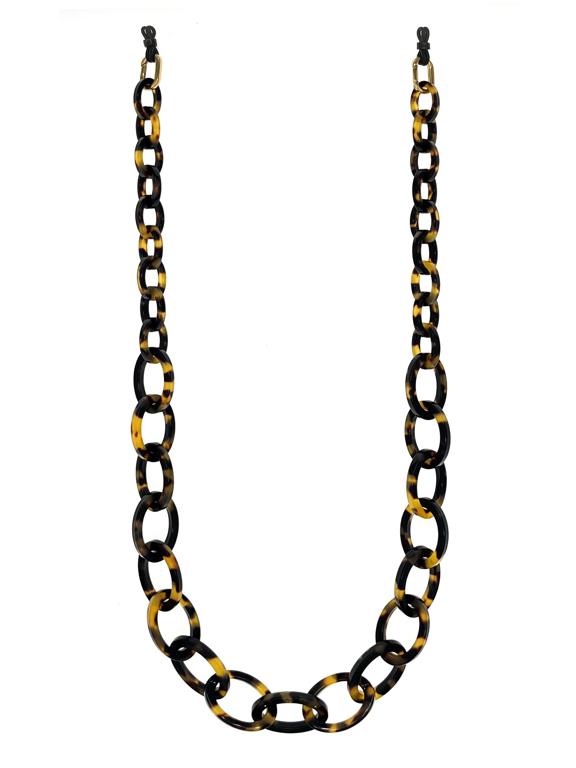 Chunky Bio-Acetate Dark Tortoiseshell Glasses Chain - Main Image